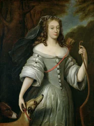 Muotokuva Francoise Louise de la Baume le Blancista (1644-1710), Vaujourin herttuattaresta, joka tunnetaan myös nimellä Mademoiselle de la Valliere (öljy kankaalle)