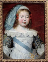 Muotokuva delfiinistä, tuleva Louis XIV (1638-1715). Claude Deruetin (1588-1662) maalaus, koko 0,50 x 0,39. 1641. Musee des Beaux Arts d