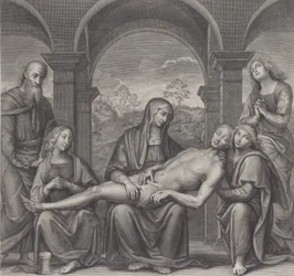 Kristus haudassa, lepää Neitsyen sylissä, Peruginon jälkeen, n. 1685-1727.