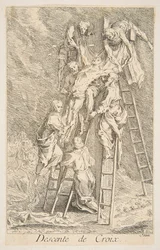 Laskeutuminen ristiltä.n.d. Tekijät: Claude Gillot, Jacques Gabriel Huquier.