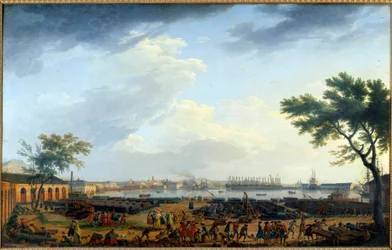 Näkymä Toulonin satamasta ja Arsenaalista Joseph Vernet