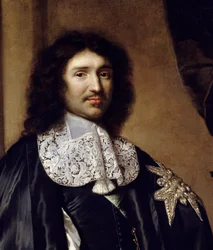 Yksityiskohta: "" Jean Baptiste (Jean-Baptiste) Colbertin (1619-1683) Ludvig XIV:n ministerin muotokuva" Claude Lefebvren (1632-1675) maalaus. 1666 Su. 1,3x0,96 m