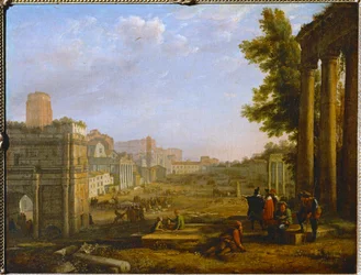 Vue du Campo Vacino - Näkymä Campo Vacinolle, Rooma 1636 ...