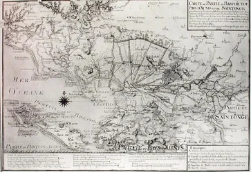 Atlas 131 H f.42 Kartta Bas Poitousta, Aunisista ja Saintongesta Aiguillonin lahden suot vuonna 1716