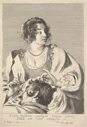 Delilah Samsons-hiusten leikkaaminen.