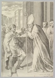 St. Ambrose, Milanon arkkipiispa, keisari Theodosius, 1681.
