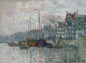 Näkymä Prins Hendrikkadelle ja Kromme Waalille Amsterdamissa. 1874
