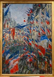 La Rue Saint-Denis (Saint Denis) Pariisissa, juhla 30. kesäkuuta 1878. Claude Monet