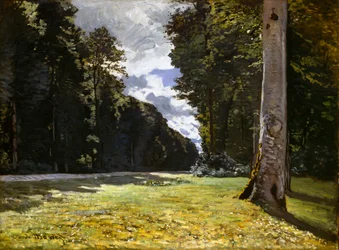 Pavé de Chailly Fontainebleaun metsässä Chailly Road metsän läpi..., 1865.