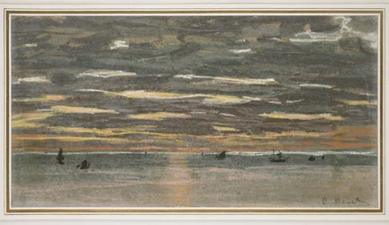 Auringonlasku merellä, 1865-1870 (pastelli, paperi)