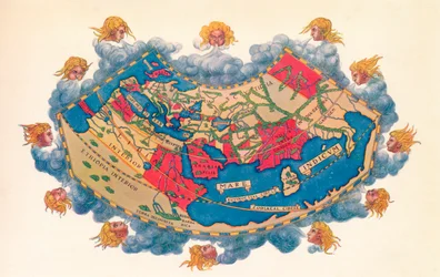 Ptolemaioksen maailmankartta, n. 150 jKr. 1912