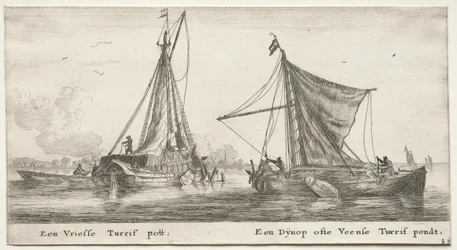 Erilaisia ​​laivoja ja Amsterdamin näkymiä (Verscheÿde Schepen en Gesichten van Amstelredam), osa II: Friisiläinen turveproomu. Dÿnop, lähellä Veenschen turvelampi