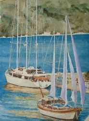 Suuret jahdit - Korçula, 2010 (vesiväri)