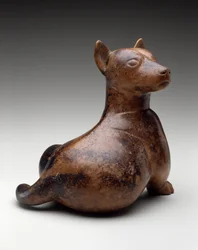 Puoliistuva koira, Meksiko, Proto-Classic, 100 eKr.-300 AD (keramiikka)