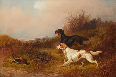 Retrievers at Work (öljy kankaalle)