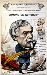 Edmond de Goncourt - kirjoittanut Coll-Toc (Coll Toc), teoksessa "" Les Hommes d