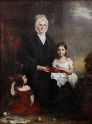 Elizabeth Cheape of Rossie ja hänen tyttärentytärtään, n. 1843 (öljy kankaalle)