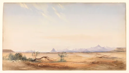 Andien vuoristo Mystery Plainilta Santa Cruzin lähellä, noin 1878 (akvarelli).