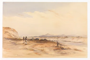Metsästys Santa Cruz -joella, noin 1878 (akvarelli).