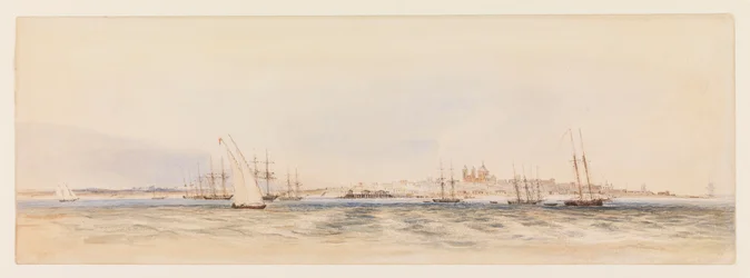 Montevideon satama, noin 1878 (akvarelli).