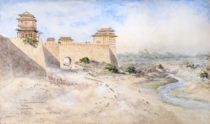 Hata Men. Yksi tataarikaupungin eteläisistä porteista, Peking 1879 (akvarelli).