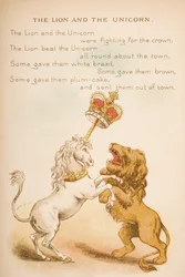 Leijona ja yksisarvinen, julkaisusta "Old Mother Goose