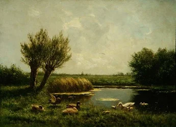 Duck Pond (öljy kankaalle)
