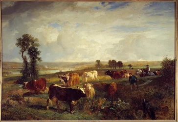 Näkymä Suresnesin (Hauts de Seine) korkeuksista. Constant Troyonin maalaus (1810-1865)