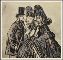 Herrasmies ja kaksi naista, 1860-luku