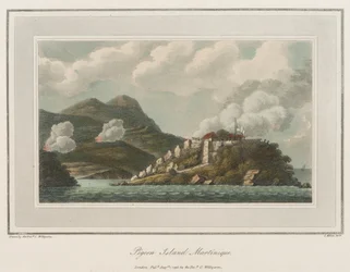 Pigeon Island Martiniquella. Litografia (56,6x43,4 cm), tekijä pastori Cooper Willyams (1762-1816).