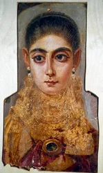 Koptilainen taide: nuori nainen nimeltä "Eurooppalainen", Fayoum (Fayum), noin 160 jaa., Pariisi, Louvre