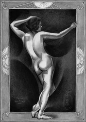 Art deco -tyylinen alastonveistos