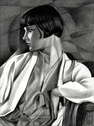 Art Deco -tyylinen naisen profiili