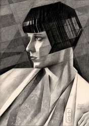 Mietiskelevä art deco -muotokuva