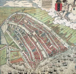 Saksa: Die berühmte Handelsstadt Amsterdam
Hollanti: De vermaerde koopstadt van Amstelredam