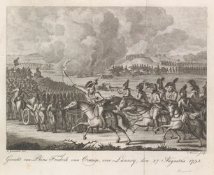 Prinssi William George Frederik Lannoyn taistelussa 1793 Prinssi Frederick of Orangen taistelu ennen Lannoya, 27. elokuuta 1793 (otsikko esineessä)