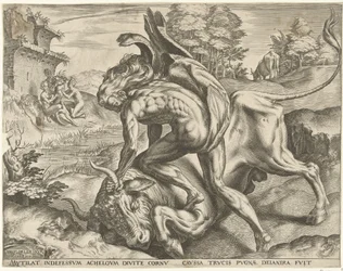 Hercules painii Acheloüsin kanssa Labors of Hercules (sarjan nimi)