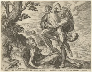 Hercules painii Antaeuksen kanssa Labors of Hercules (sarjan nimi)