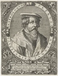 Peter Apianuksen muotokuva Petrus Apianus Binuitzius (otsikko esineessä)