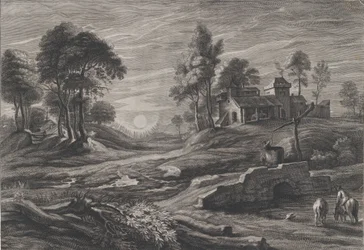 Maisema vetokaivolla, 1638-60.