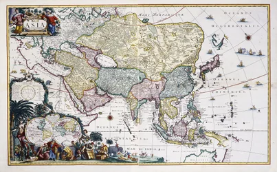 Aasian kartta, n. 1696 (käsinvärinen kaiverrus)