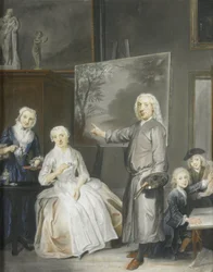 Maisemamaalari Dirk Dalens III (1688-1753) toisen vaimonsa Maria Schaackin (k. 1766) ja lasten Annan (s. 1725), Willemin (1737-60) ja Jacobuksen (1741-63) kanssa