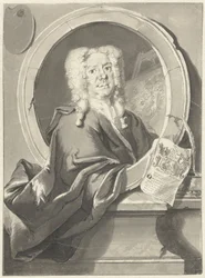 Jacob Campo Weyermanin muotokuva medaljongissa