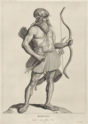 herulilainen Herulus (otsikko objektissa) Oude hier woonachtige volken (sarjan nimi) Peplus eli gootit, vandaalit, švaabit, herulit, gepidit, markomannit ja muinaiset nelinkertaiset kuvat muinaisista monumenteista ja Marcus Zuerius Boxhorniuksen museosta (