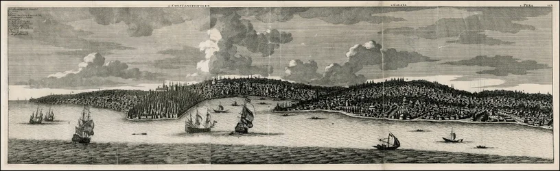Cornelis De Bruynin kuva Konstantinopolista ja Perasta vuodelta 1698.