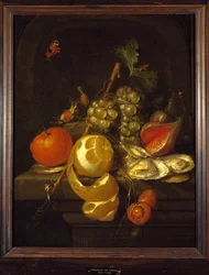 Hedelmä- ja osteriasetelma, 1650-luvun puoliväli