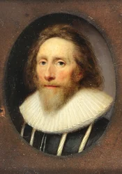 Herrasmies mustassa viilletyssä röijyssä, 1639