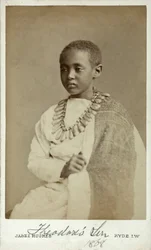 Prinssi Alamayu, Abessinian keisari Theodor II:n poika, Ryde, Englanti, 1868 (albumiprintti)