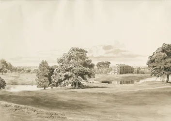 Betley Hall: seepiapesupiirustus, lokakuu 1820