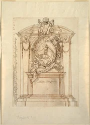 Piirustus, Muistomerkin luonnos, n. 1750